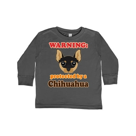 

Inktastic Protected by a Chihuahua Dog Gift Toddler Boy or Toddler Girl Long Sleeve T-Shirt
