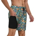 thumbnail image 3 of Goofa Foxes and Birds in Forest Printed Men's Swim Trunks Board Shorts Quick Dry Mens Swimming Trunks with Compression Liner,Breathable Fit Hawaii Beach Shorts-Medium, 3 of 9