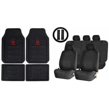 All Weather Pro Heavy Duty Rubber Front Rear Floor Mats Solid