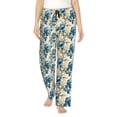 thumbnail image 1 of Balery Vintage Blue Flowers Pantalones de pijama para mujer, pijamas ultraligeros, pantalones de estar por casa-Small, 1 of 6