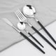 thumbnail image 4 of Injueey Juego de cubiertos de acero inoxidable de 30 piezas, cuchara con espejo, vajilla segura, vajilla, utensilios de cocina, fiesta en casa Mostrada Plata, 4 of 6