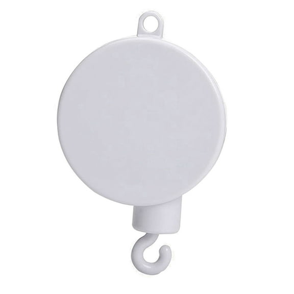 Baby Crib Bell Clockwork Music Box – Manual Winding Baby Bed Bell with Pleasant Melody, Lightweight Hanging Sleep Soother for Nursery & Infant Crib, White