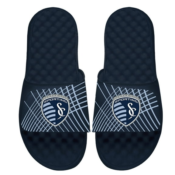 Youth ISlide  Navy Sporting Kansas City Lines Slide Sandals