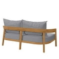 thumbnail image 4 of Modway Brisbane Teak Wood Outdoor Patio Loveseat in Natural Gray, 4 of 8