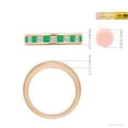 thumbnail image 4 of ANGARA Natural Channel Square Emerald and Diamond Half Eternity Ring in 14K Rose Gold for Women (Size-2.4mm) | May Birthstone, Birthday, Anniversary, Jewelry Gift for Women | Natural Emerald Ring, 4 of 8