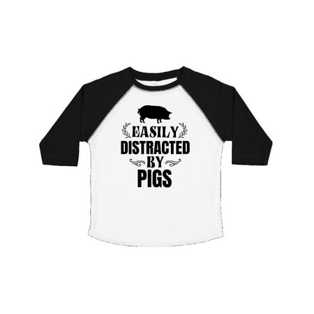 

Inktastic Easily Distracted by Pigs Gift Toddler Boy or Toddler Girl T-Shirt