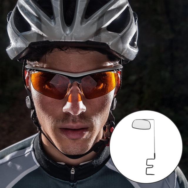 Phenofice 1Pack Silver Stainless Steel Bicycle Rearview Mirror for Mountain Bike Adjustable Angles Lightweight