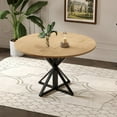 thumbnail image 2 of Mesa Redonda de Comedor para 4 Personas - 47 Pulgadas de Diámetro, Base Metálica Resistente y Tablero de Madera, Mesa Circular para Cocina, Comedor o Sala de Estar, 2 of 7