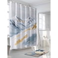thumbnail image 3 of Shower Curtains Grey Mountain Bath Curtain Gold Modern Art Waterproof Bathroom Shower Curtain Set with Hooks Decoration 36 x 72 Inches, 3 of 7