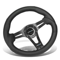 NRG Innovations NRG-RST-002RCF Carbon Fiber Aluminum 6-Bolt 320mm 2-Spoke Steering Wheel Green