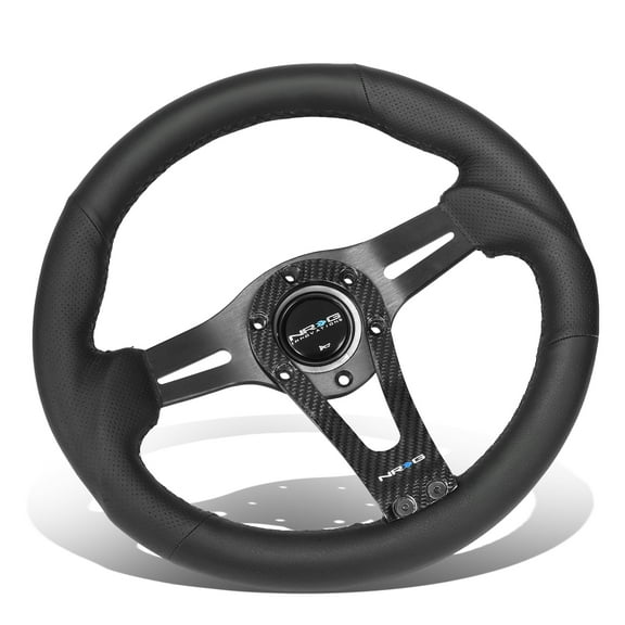 NRG Innovations NRG-RST-002RCF Carbon Fiber Aluminum 6-Bolt 320mm 2-Spoke Steering Wheel Green