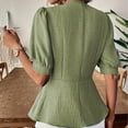 thumbnail image 5 of Women Business Casual Tops 2026 Summer Dressy Blouses Short Sleeve Peplum Work Shirts V Neck Office Outfit by Yigetop Green S, 5 of 8