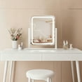 thumbnail image 3 of Odernirror Vanity Mirror with Bluetooth Speaker, LED Makeup Mirror for Desk, 5X Magnifier, Dimmable 3 Color Modes, White, 3 of 8