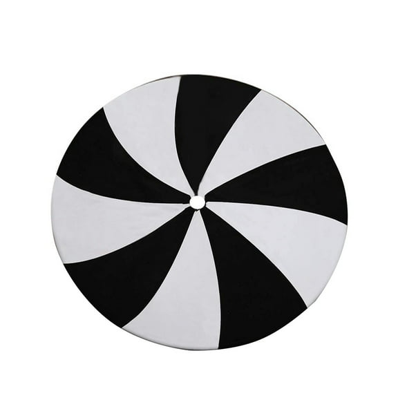 Luoshdecor Christmas Tree Skirt,Black White Sprial Stripe Tree Skirt ,Xmas Gift for Winter Holiday Party Decorations 47 in