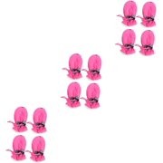 12 Pcs Set Rain Booties Dog Boots Pet Shoes Dog Shoes Rain Boots Short Boots Pink Snow Shoes