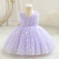thumbnail image 3 of IBTOM CASTLE Toddler Baby Girls Shiny Butterfly Tutu Dress Princess Birthday Party Pageant Flower Girl Wedding V-Backless Dresses 3-4 Years Purple, 3 of 9
