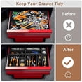 thumbnail image 4 of 【𝟱𝟴𝗣𝗰𝘀】【5 Size】 Tool Box Organizer Tray Divider Set, 【Black】 Desk Drawer Organizer, Garage Organization and Storage Toolbox Accessories Rolling Tool Chest Cart Cabinet WorkBench Small Part, 4 of 7
