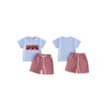 thumbnail image 2 of BemeyourBBs Toddler Baby Boy Crayfish Outfit Baby Boys Summer Clothes Cute Lobster Embroidered Short Sleeve T-shirts and Pokcets Plaid Shorts Set Toddler Boys 2 Piece Summer Outfit, 2 of 9