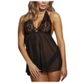 thumbnail image 1 of Gibobby Conjuntos de bragas con sujetador Ropa de dormir Conjuntos de lencería Lencería de encaje y mujeres sexy Nuevo sujetador Pijamas(Negro, M), 1 of 5