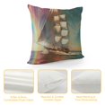thumbnail image 4 of Orinice Sailboat Ocean Rainbow Graphic Decorative Cushion Throw Pillow Cover for Home Couch Living Room Bed Sofa Summer Square 1PC 24x24in, 4 of 5
