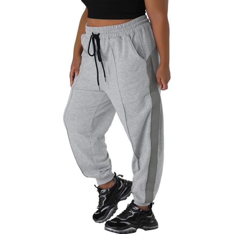 Unique Bargains Women's Plus Size Sweatpants Elastic Waist Joggers Pants