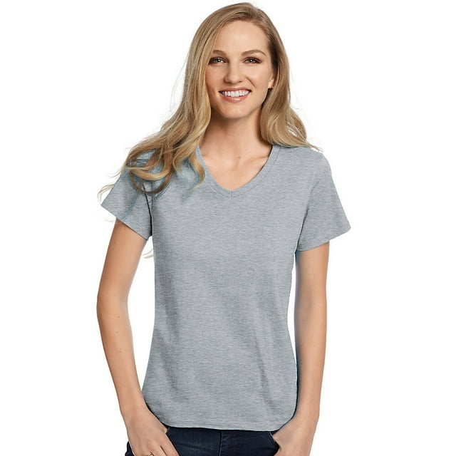 Hanes T-Shirt Col en V Coupe Décontractée pour Femmes ComfortSoft - 5780