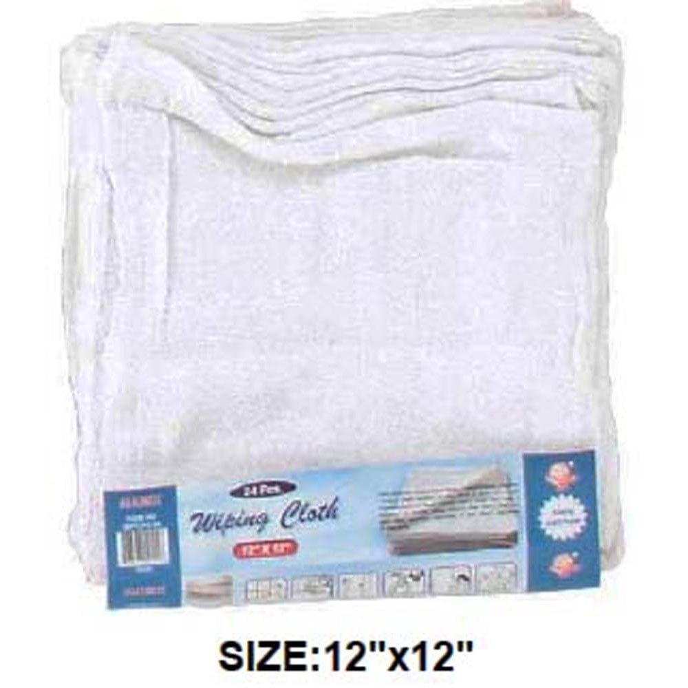 12 Piece White Terry Wiping Cloths 12x12 Inch SF2121286 Walmart