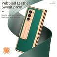 thumbnail image 2 of SaniMore Case for Samusng Galaxy Z Fold 5 6.7" 2023, Leather Skin Platng Frame Hinge Protection Screen Ptotector Hidden Kickstand Pen Slot All-inclusive Heavy Duty Protective Case for Z Fold 5, Green, 2 of 8