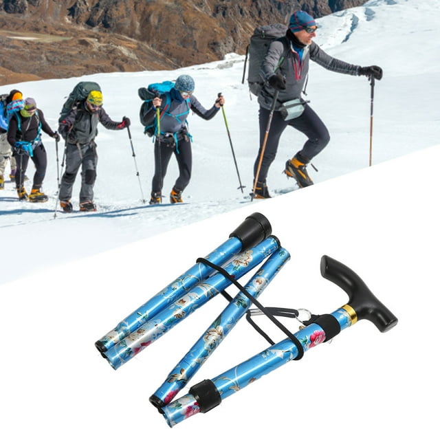 Foldable Walking Cane for Men,Women,Collapsible,Lightweight,Adjustable,Portable Stability Hand Walking Stick,Telescopic Hiking Pole,Comfortable T Handles for Climbing Hiking