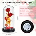 thumbnail image 2 of Oziral Red Roses Artificial Flowers with LED Light Eternal Forever Rose in Glass Dome Gifts for Her Valentines Day Mothers Day Christmas Birthday, 2 of 9