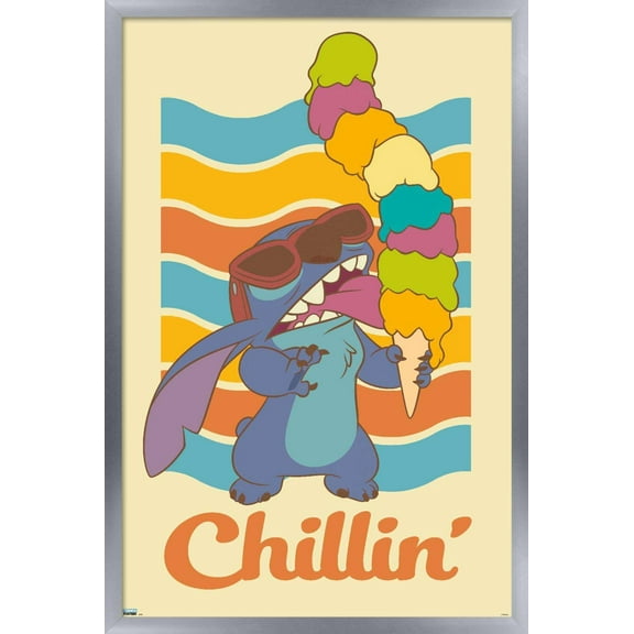 Disney Lilo and Stitch - Chillin Wall Poster, 14.725" x 22.375", Framed