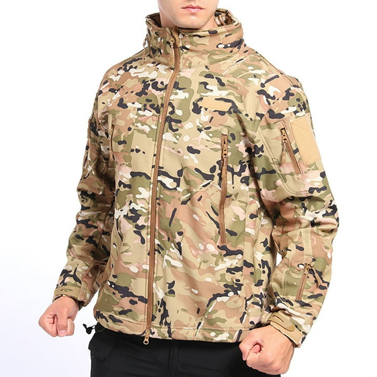 YYDGH Men s Outdoor Tactical Fleece Jacket Fall Winter Military