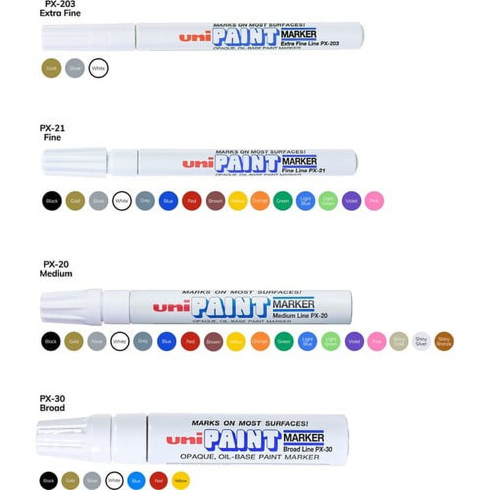 uni-ball Uni-Paint PX-20 Oil-Based Medium Point Marker Medium Marker Point - Yellow Oil Based Ink - White Barrel - 1 Each