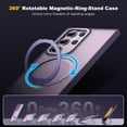 thumbnail image 4 of Case for Samsung Galaxy S23 Ultra with 360° Rotatable  Ring Stand Translucent Case for S23 Ultra 6.8" [Compatible with Magsafe], Purple, 4 of 13