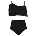 thumbnail image 6 of Dezsed Womens Tankini Swimsuits Ruffled Cami Top Tummy Control Modest Swimwear High Waisted Bikini Set Women Beachwear Black XL, 6 of 6