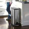 thumbnail image 4 of simplehuman 30 Liter / 8 Gallon Stainless Steel Butterfly Lid Kitchen Step Trash Can, Brushed Stainless Steel, 4 of 4