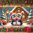 thumbnail image 5 of Decorative Design Happy Holidays Banner Penguin Festive Penguins Holiday Background for Christmas Party Indoor Outdoor Celebration, 5 of 9