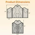 thumbnail image 2 of 3 Panel Fireplace Screen, Foldable Freestanding Metal Arched Furnace Fireguard For Daily Life, 2 of 10