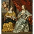thumbnail image 2 of Jan Mijtens 20x22 Black Ornate Framed Double Matted Museum Art Print Titled: A Portrait of Two Noblewomen with Cupid, 2 of 5
