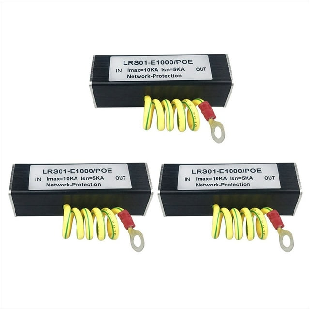 3X 100/1000M POE Caméra IP Réseau Interrupteur POE RJ45 & Protection contre les Surtensions Dispositif de Protection SPD 1000M,3 x Réseau POE IP LAN Protection contre les Surtensions