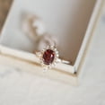 thumbnail image 4 of Veshon 3 Ct Oval Cut Red Ruby Diamond Women's Engagement Ring Halo Wedding Beautiful Proposal Ring 14K Yellow Gold Plated 925 Sterling Silver Handmade Personalized Anniversary Ring Valentine Gift, 4 of 6
