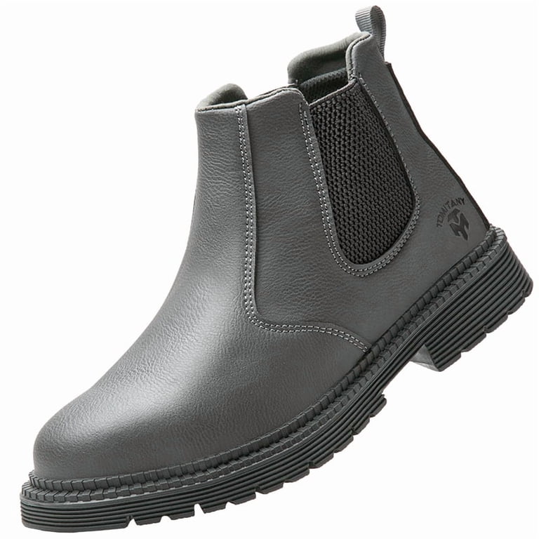 RIBONGZ Steel Toe Work Boots for Men Slip-on Chelsea Boot  display picture 2