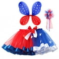 thumbnail image 2 of TOOYOU Girls Skirts New Double Mesh Tutu Skirt Animal Series Show Dress Girls Sparkle Party Skirts Independence Day The Star-Spangled Banner Dress Sweet Girl Classic Short Skirt Size 9-11 Years Red, 2 of 4