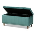 thumbnail image 3 of Baxton Studio Kaylee Modern and Contemporary Teal Blue Velvet Fabric Upholstered Button-Tufted Storage Ottoman Bench, 3 of 11