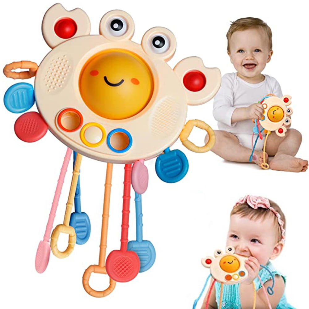 Montessori Toys for 1 2 3 Year Old, Baby Sensory Toys for Toddlers, Swan  Shape Toddler Travel Toys, Pull String Activity Toy Food Grade Silicone  Teething Toys, for Boys & Girls 