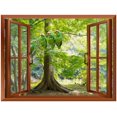 thumbnail image 2 of wall26 - Green Parrots Sitting on The Branch Outside an Open Window | Removable Wall Sticker/Wall Mural - 24"x32", 2 of 6