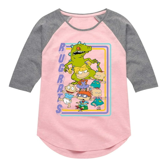 Rugrats - Gang - Toddler And Youth Girls Raglan Graphic T-Shirt