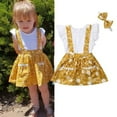 thumbnail image 1 of 3Pcs Newborn Kids Baby Girls Summer Floral Tops  Suspender Skirt Dress Outfits, 1 of 5