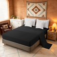 thumbnail image 4 of Manfei Aztec Geometric Full Size Bedding Sets, Bohemian Southwestern Full Size Bed in a Bag, White, Black Reversible 7 Pieces, 4 of 6