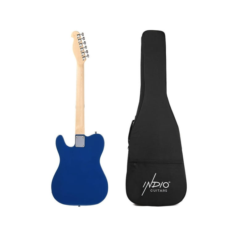 Monoprice Indio Classic Electric Guitar - Blue, Gig Bag